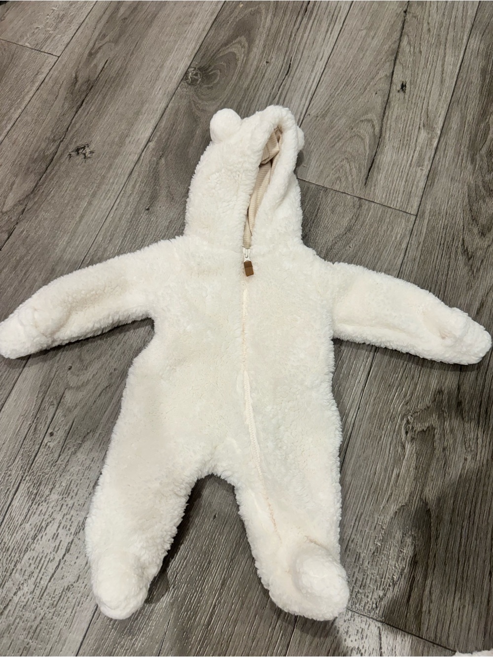 Carters Cozy Cream Sherpa Baby One-Piece with Hood